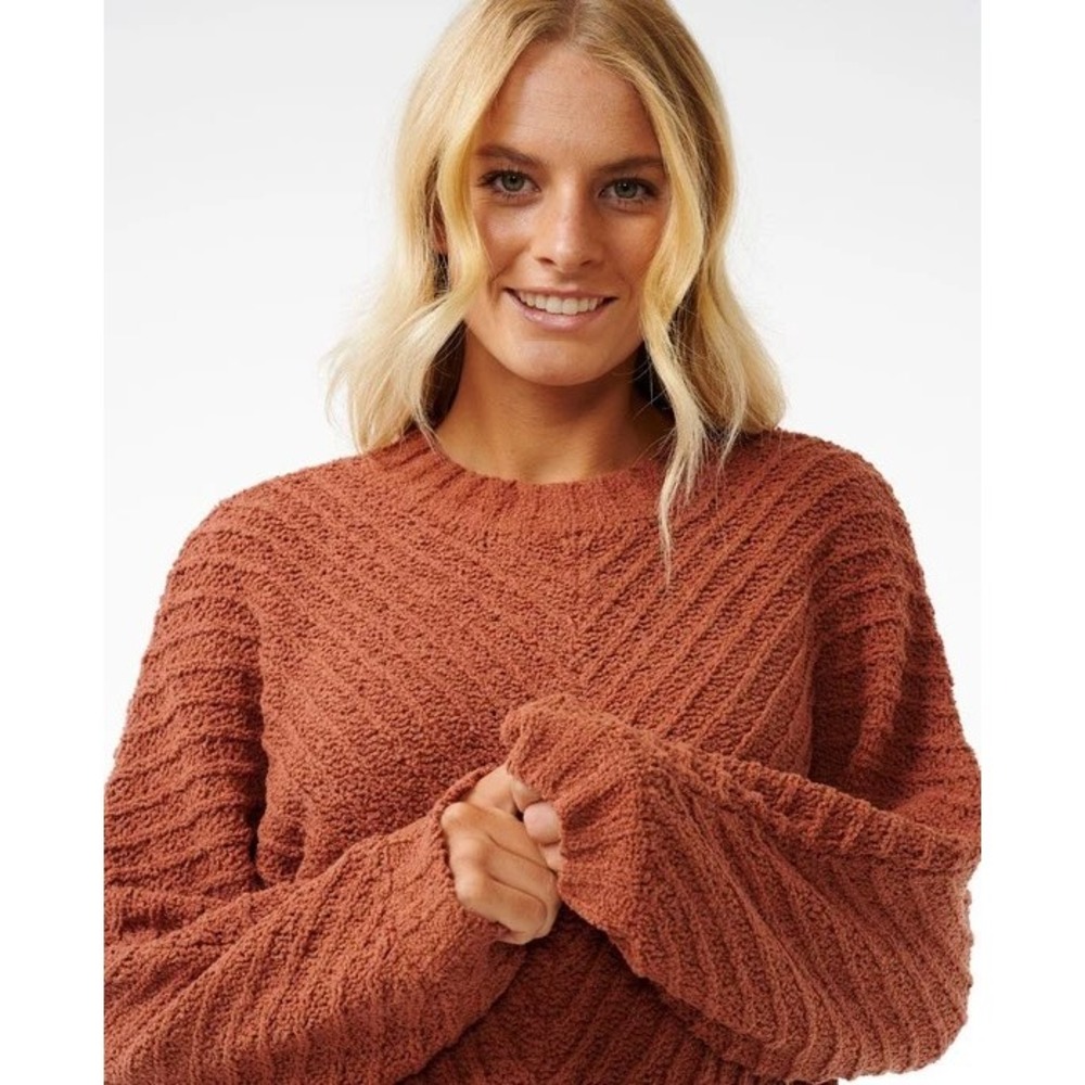 RIP CURL Classic Surf Knit Crew Neck Sweater Rust - Women's Small
